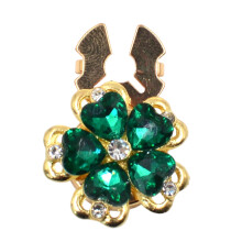 Crystals Button Covers Alloy Materials Detachable Clip On-green
