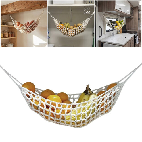 Breathable Cotton Meshes Hanging Basket With Hook For-2 pack 2