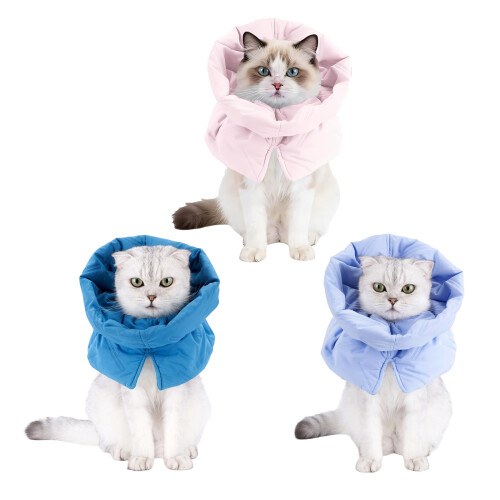 Cats Preventing Licking Wounds Soft Collar-S light blue 1