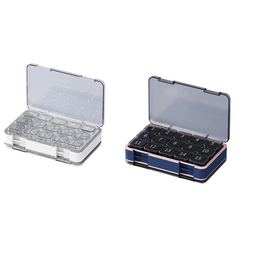 Boîte à médicaments pratique de 30 jours avec double-Blanc 1