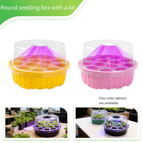 13 Cavity Germination Cultivation Container With Plastic-Pink 2