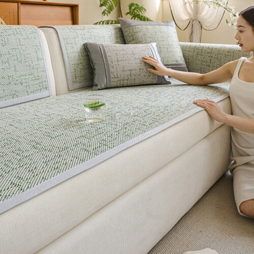 Summer Cooling Rattan Pad Sofa Cushion-60*150cm Light Grey 2