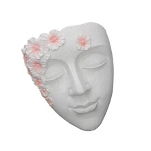 Resin Wall-hanging Flower Pot Human Face Plant Pots Vase-White