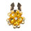 Detachable Button Covers Rhinestones Flower Shape-yellow 1