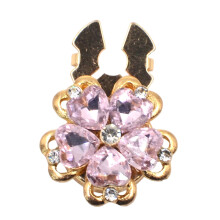 Crystals Rhinestones Button Covers Clip on for Women-Pink 1