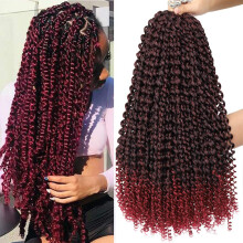 7 Packs 18 Inch Faux Locs Hair Extensions Passion Twist Crochet Braids 22 Strands Synthetic