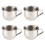 4 Miniature Stainless Steel Cups Smooth Surfaces Drinkware Ideal 1