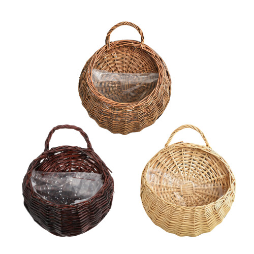 Artistic Open Weave Wall Hanging Basket Crafted From-cream S 1