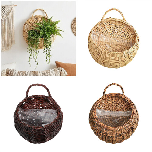 Handwoven Willow Wall Hanging Basket For-primary color L 2