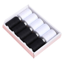 10 Variety Polyester Yarn Set for Sewing Machine-black white