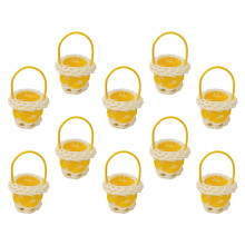 10 stuks kleine kunstrieten manden, decoratieve mand,-Geel