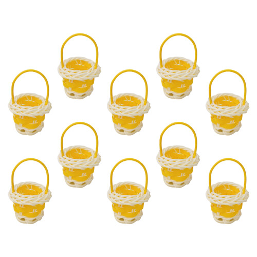 10Units Portable Decorative Baskets Excellent For-Yellow