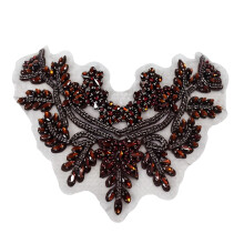 Handmade Fashion Glass Beaded Bodice Rhinestones Applique-No. 4