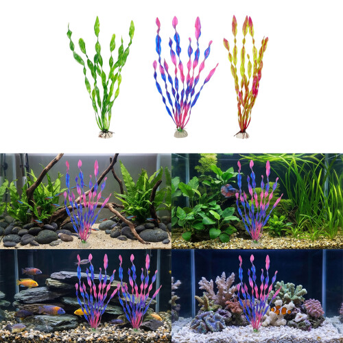10PCS Artificial Green Spirals Plant Simulation Water-Purple 2
