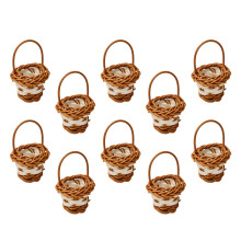 10Pcs Small Faux Wicker Baskets Decorative Basket Perfect-brown