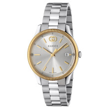 Gucci G-Timeless Steel & Gold PVD Silver Dial DateUnisex Watch YA1264233