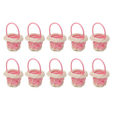 10Units Portable Decorative Baskets Excellent For Bathroom-Pink
