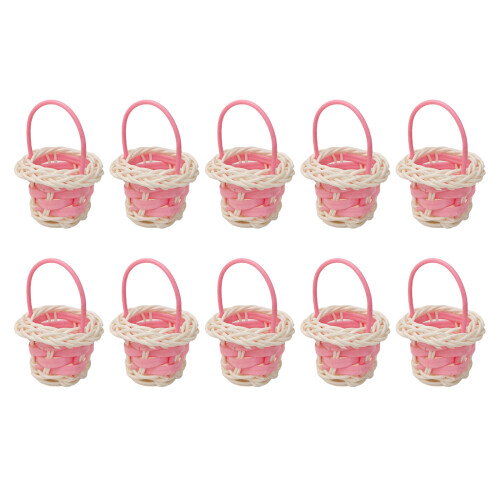 Sammlung von 10 kleinen Handkörben, ideal als Füllmaterial-Rosa