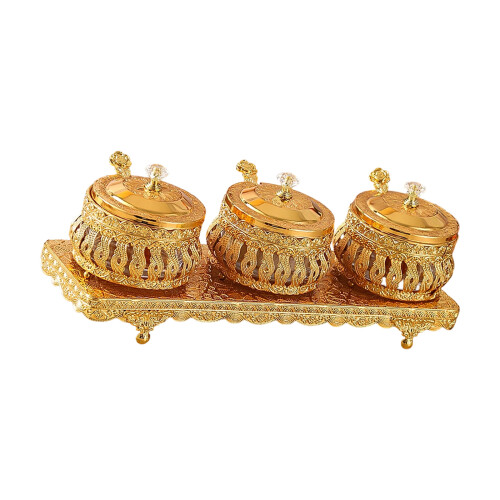 Condiment Holder Seasoning Storage Canisters With-three cans