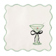 Abwaschbares Tischset mit bestickten Wellenkanten,-30cm