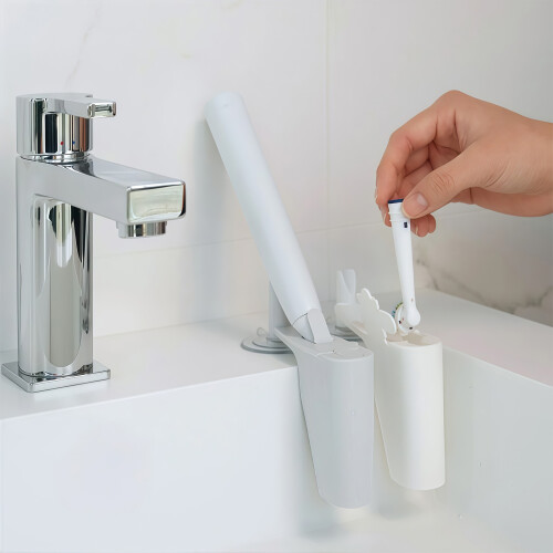 Modern Plastic Toothbrush Stand Toothbrush Holder-Like white 2