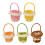 Pack Of 10 Mini Plastic Woven Handled Baskets For Home-Orange 2