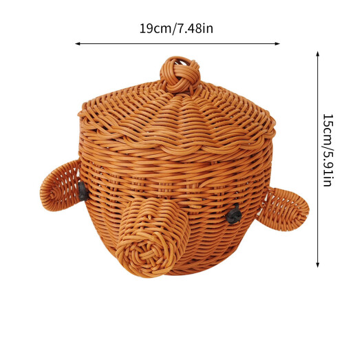 Portable Plastic Storage Basket With Cute Woven Design 2