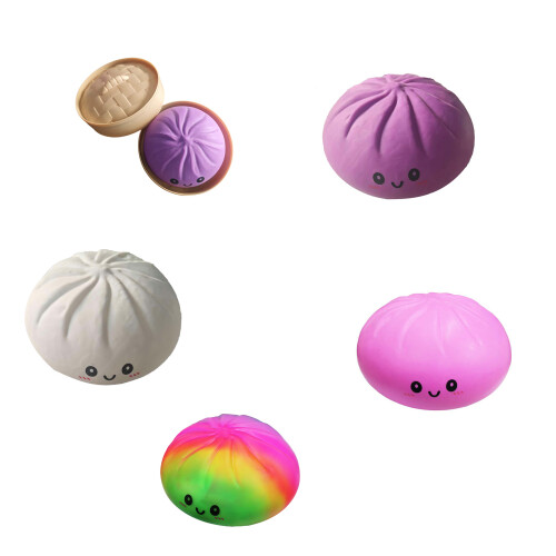 Funny Steamed Bun Shape Cushion Squeezable-Pink without steamer 1