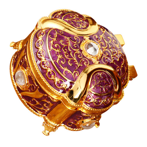Emaille runder dekorativer Halter Schmuck-goldener Lavendel