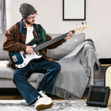 SPORTNOW 4 String Full Size Electric Bass Guitar for Beginner with Amp, Blue