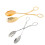Metal Engraving Salad Tongs Serving Fork Spoon For-Silver 2