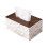 Geometric Pattern Tissue Box With Wooden Lid For Modern-White 1