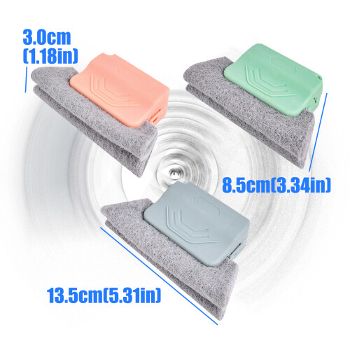 3Pieces Window Track Cleaning Tool With Replaceable Head-Green 2