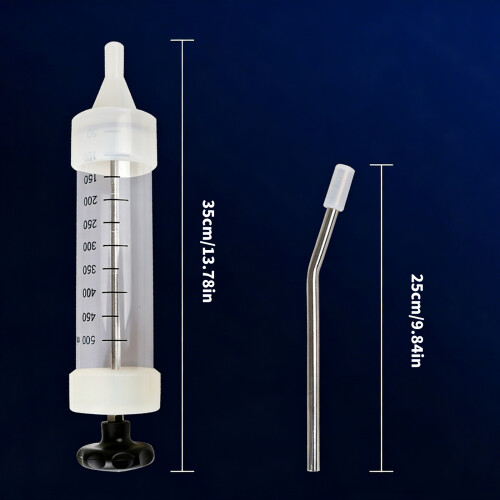 Pluimveevoederhulpmiddel 500 ml plastic spuiten met afneembaar 2