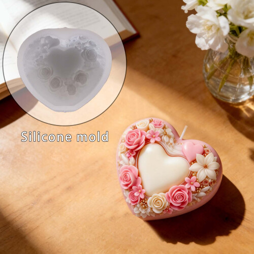 Moule créatif en Silicone en forme de fleur de cœur, pour la 1