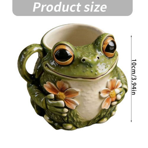 Resin Cup Frogs Shape 11oz Water Cup Easy to Wash Smooth 2