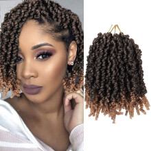 Spring Twist Crochet Hair 8 Inch Prelooped Braids T1B/27 Blonde Mix Soft Bouncy Curls 3 Packs