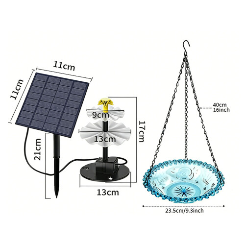 Energie-efficiënte Sun Garden-waterdisplay om vogels uit te 2