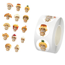 500Pcs Adorable Food Kitten Themed Sticker for Scrapbooking