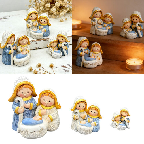 Weihnachtskrippe-Set, Heilige Familie, Statue, Tischdekoration, 1