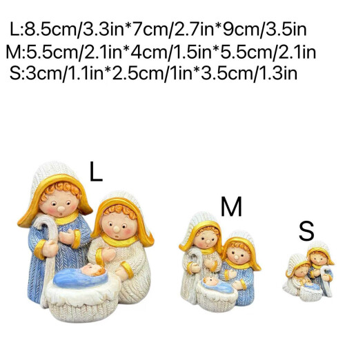 Weihnachtskrippe-Set, Heilige Familie, Statue, Tischdekoration, 2