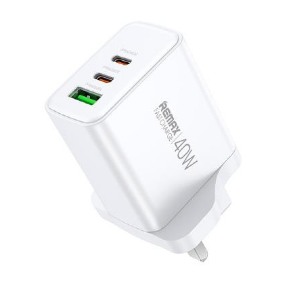 Remax Rp-U123 Kiddy Series Uk 40W 1A+2C Fast Charger White 5061105060547