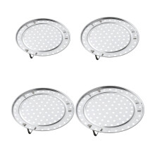 4-pack rond roestvrijstalen kookstoomrek met afneembare poten