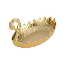 Premium Zn Alloy Fruit Nut Candy Serving Plate For Parties-gold