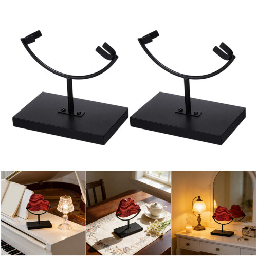 2/4Pcs Metal Arm Display Stand Easel with Base Rock-2pcs 2