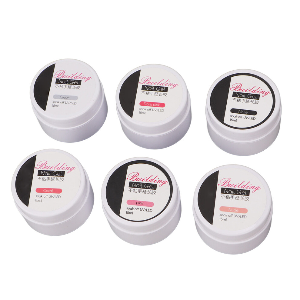 6pcs Nail Extension Gel Kit, DIY Sculpture, Strengthener, 6 Colors