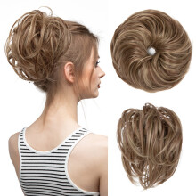 Large Messy Bun Hair Piece with Natural Wavy Texture, Synthetic Ponytail Hair Extension for Women