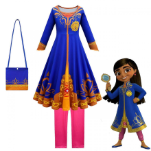 (blue cloak, 100cm) Mira Royal Detective Kids Cosplay Blue Dress Halloween Frock Toddler Baby Girls Christmas Long Sleeve Costumes For Party Clothes