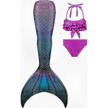 (No Fin-m35, 5-6 Years) 3-teiliges Meerjungfrauen-Schwimmset für Mädchen, inklusive Badeanzug und Accessoires, keine Monoflosse erforderlich