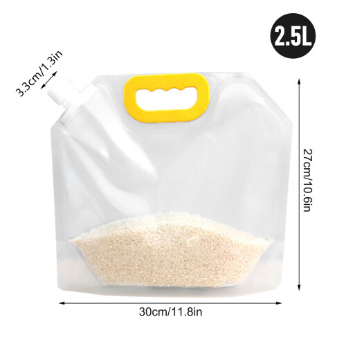 2.5L Transparent Moisture Proof Grain Storage Bag Yellow 30x27cm 1